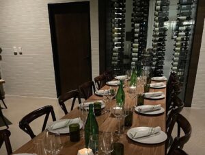a low-lit dining room in Fresko