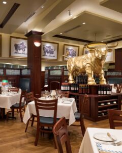 interior of 801 chophouse dining room