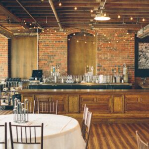 interior of private dining bar in Iowa Taproom