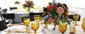 tablescape of a table at Django for a private event